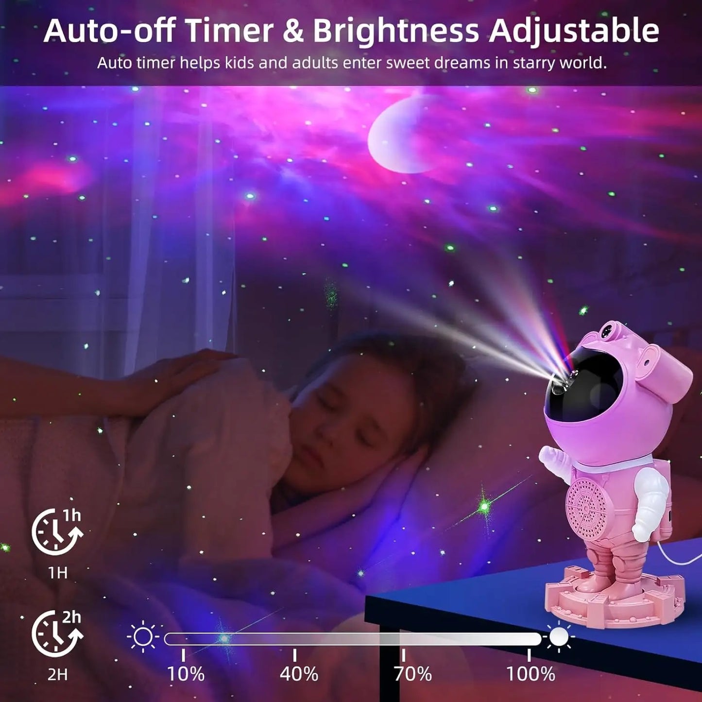 Astronauten Pinkie - Inbyggt ljud som tex regn, djungel/fågelkvitter och melodier.